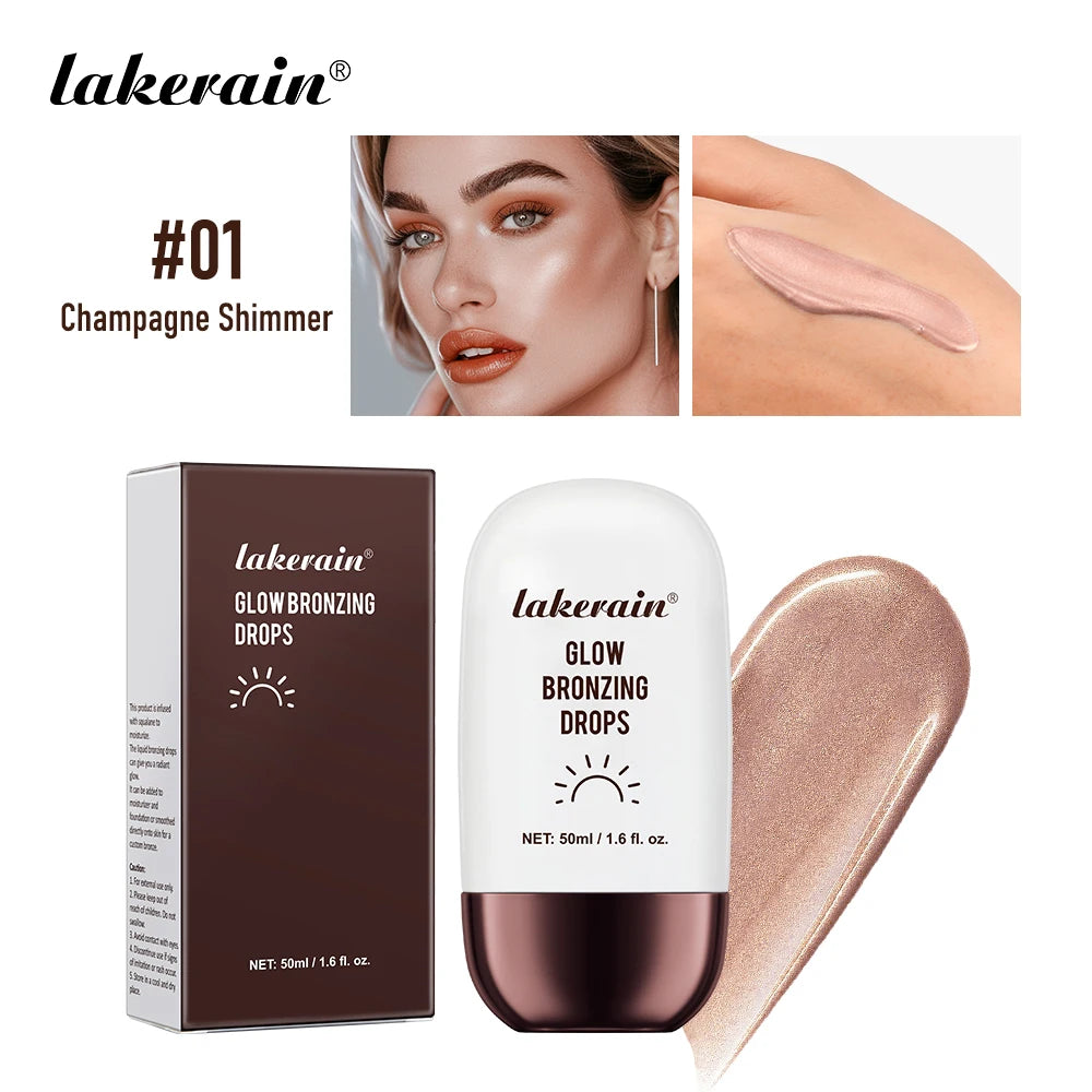 Lakerain Glow Bronzing Drops Face Peptide Serums Liquid Bronzer Cream Hydrating Makeup For An Everyday Radiant Glow Summer Glow