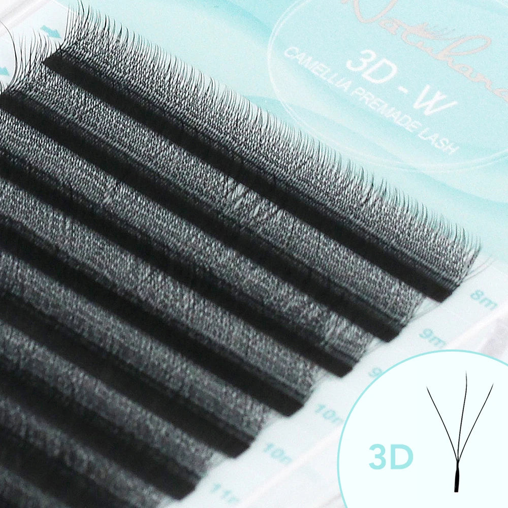 NATUHANA Camellia 3D/4D/5D W-Shape Lashes C/D/L/LU Curl Premade Fan Eyelashes Extension Soft Lightweight Eyelash For Wholesale