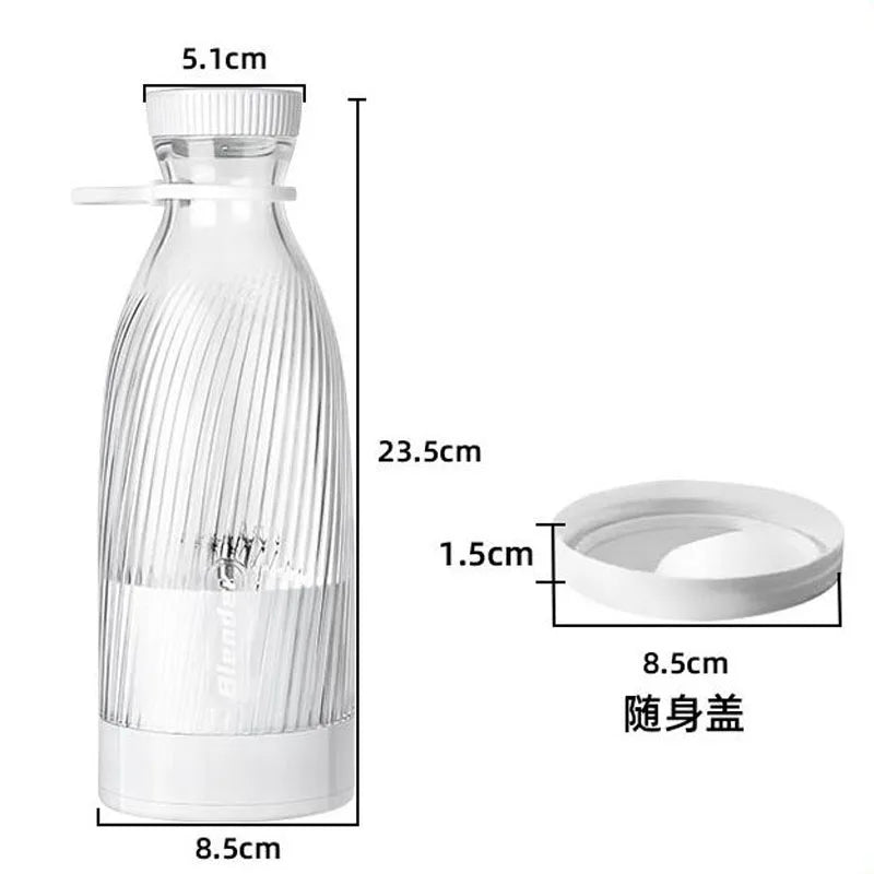 500ML Portable Blender Electric Juicer Fruit Mixers USB Rechargeable Blender juice Cup Bottle 6 Blades