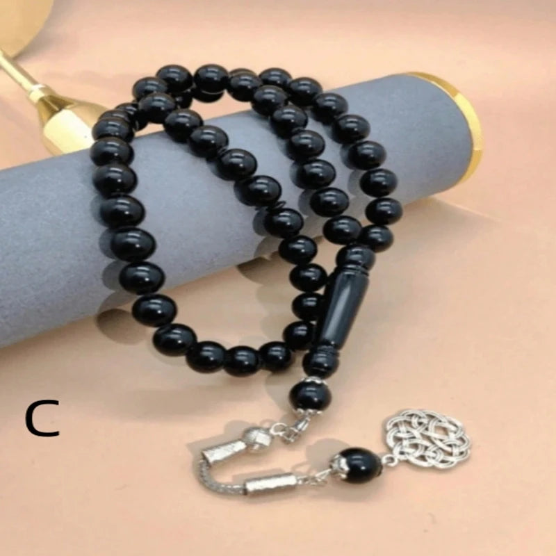 A men's bracelet with 45 pieces of 10mm Arab-style fashionable resin beads, suitable for all kinds of festivals and occasions