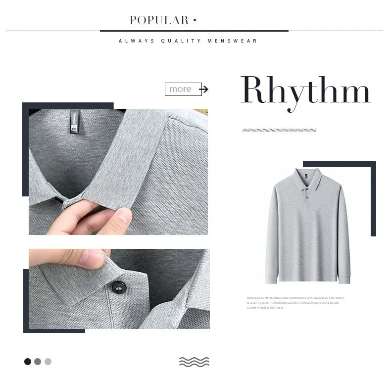 100% pure cotton 2025 Spring and Autumn new high-quality men business casual POLO shirt exquisite brand embroidered T-shirt top