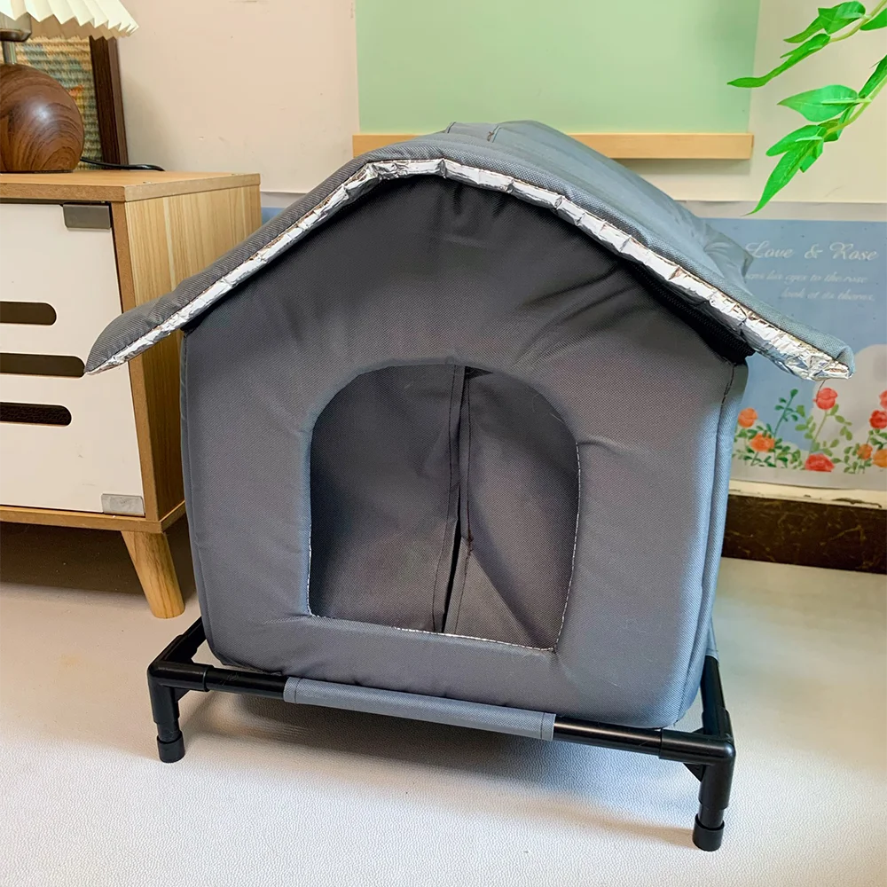 Fully Insulated Shelter for Stray and Feral Cats Cat House for Indoor and Outdoor Cats in Summer, Waterproof Winter warm cat bed