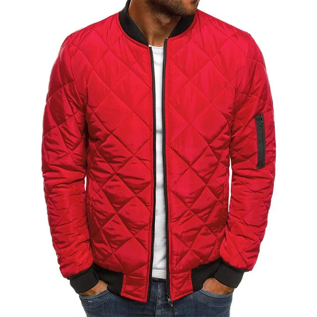 Winter New Jacket Men's Baseball Collar Mesh Pressed Lightweight Jacket Vintage Flight Casual Long Sleeve