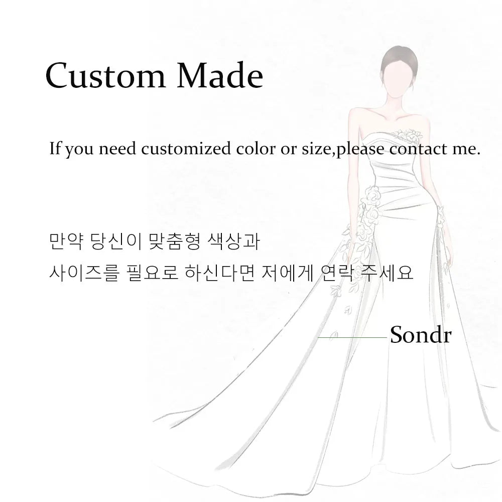 Sondr Elegant 2026 Wedding Dress 웨딩드레스 Pleat Satin Straight Bow Bridal Gown Korea Photography Dress Corset Customized
