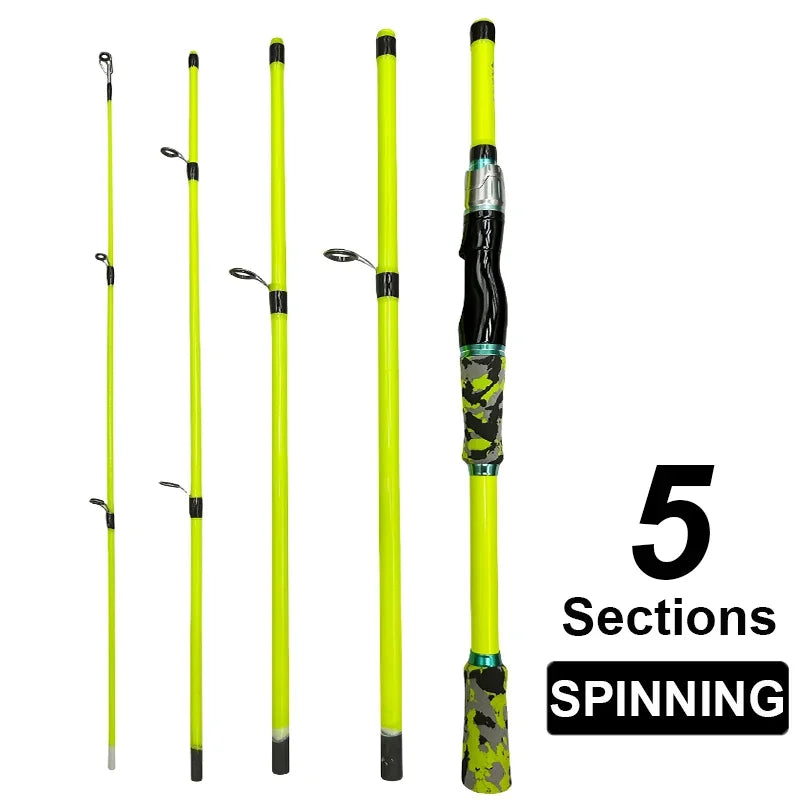 1.8M 2.1M Casting Spinning Fishing Rods 4 /5Section UltraLight Travel Portable Lure Feeder Pole Pesca EVA Handle Tackle