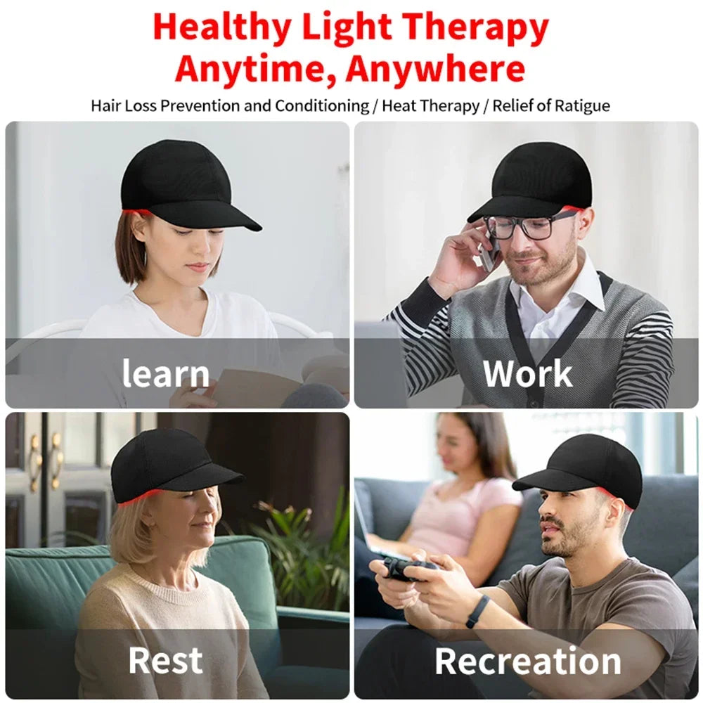 Professional Red Light Therapy Hat 180LED Near Infrared Treatment Helmet Hair Growth Cap Scalp Relaxation Prevent Loss
