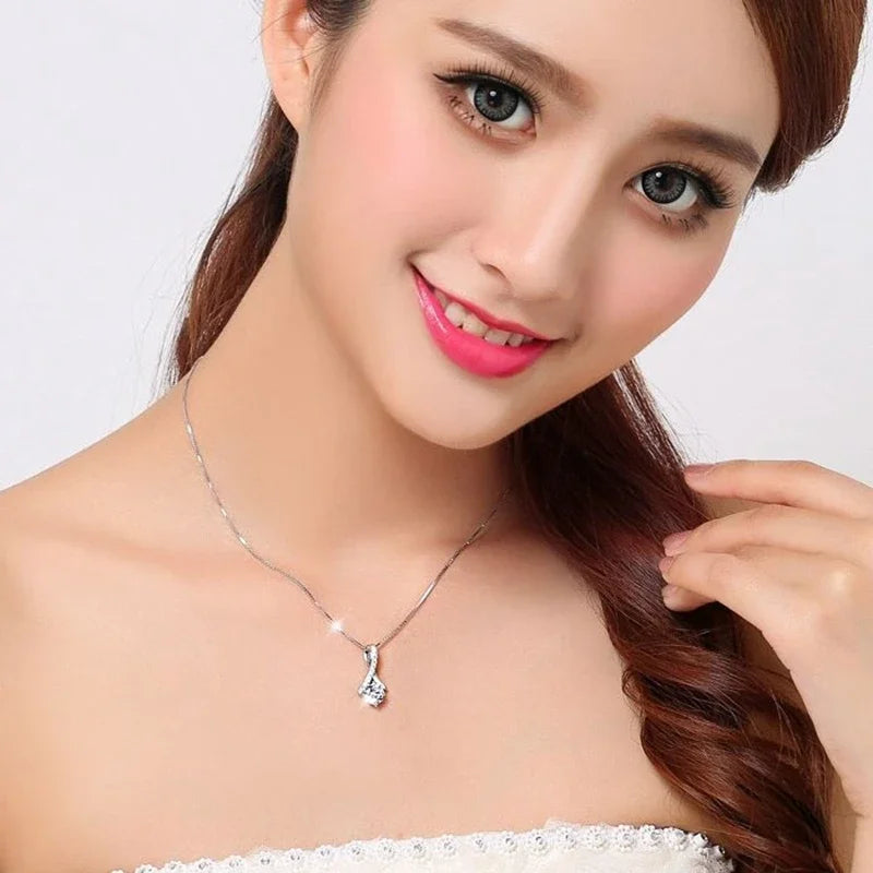 Necklace for Wife gift Fashion women Necklace Femal Heart Pendant Necklaces Girl Jewelry Husband Christmas Birthday Gifts