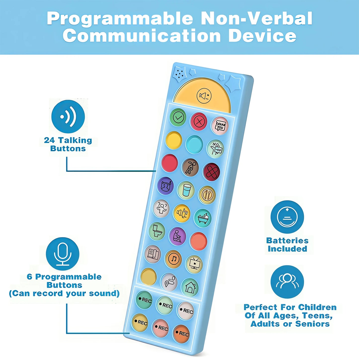 Nonverbal Autism AAC Communication Device - Portable Speech Therapy Tool for Kids/Adults with Autism & Language Development Need