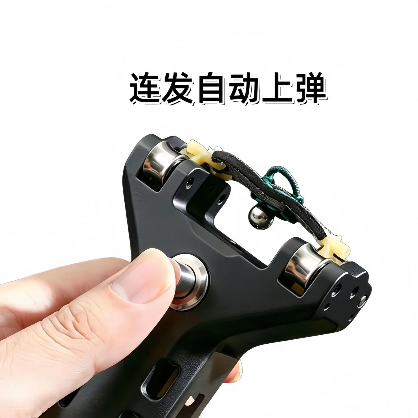 Slingshot with Auto Magazine Portable Outdoor Hunting Catapult with Replacement Bands Balls, Precision Shooting Sport Tool