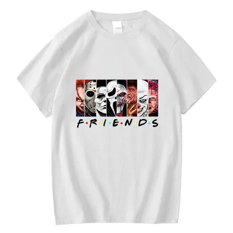 High quality men's T-shirts 100% pure cotton T-shirts fun friend printed T-shirts cool round neck men's T-shirts streetwear