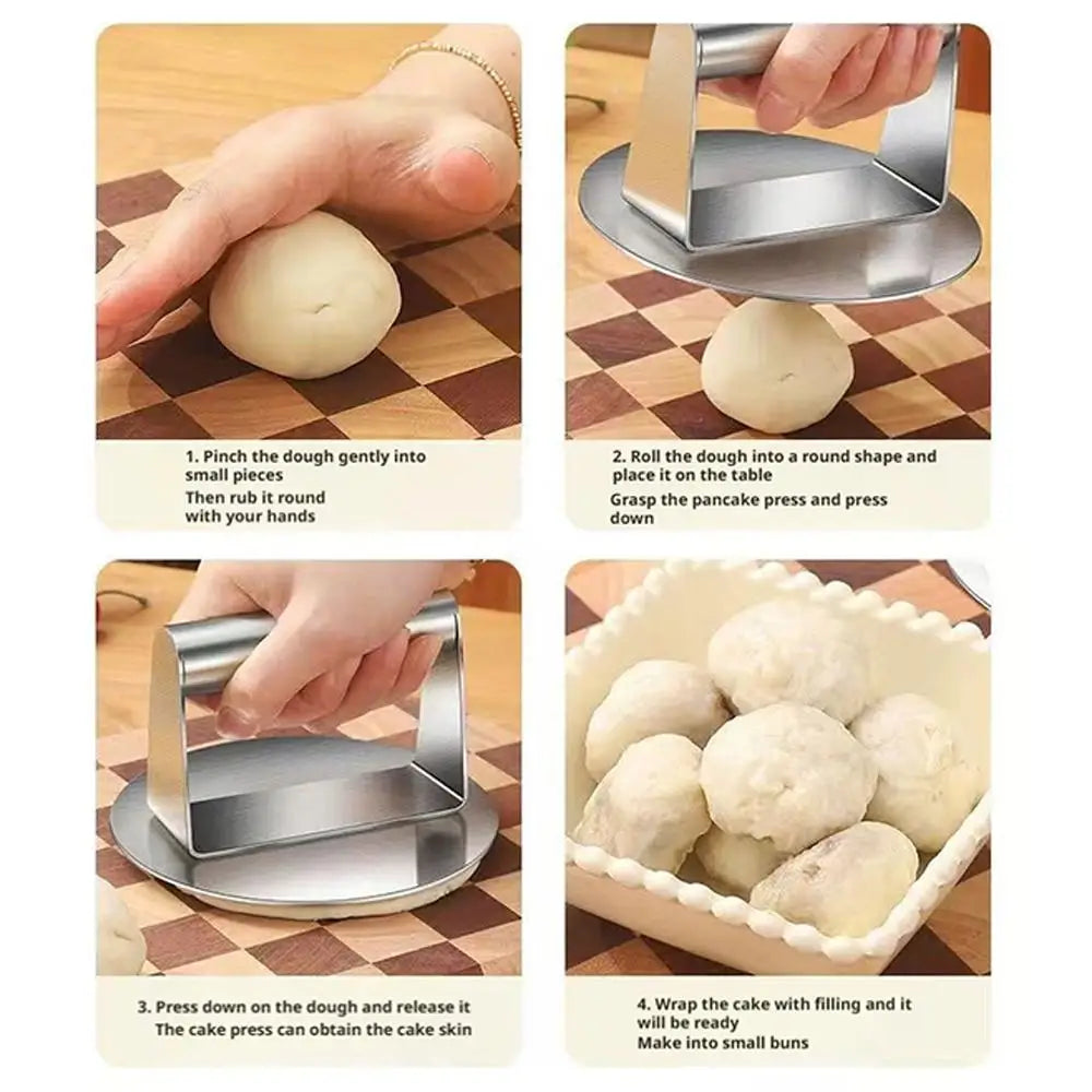 Hamburger Press Maker 1pc Stainless Steel Non-Stick Circular Square Burger Kitchen Tool Meat Press