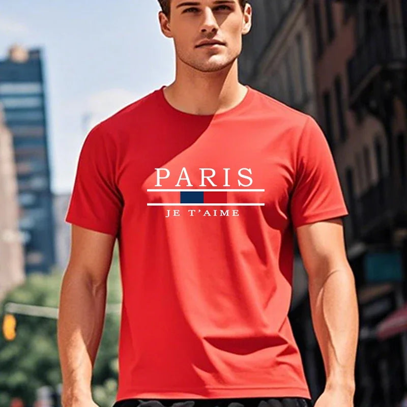 100% Cotton Mens T-shirt Daily Casual Jogging Short Sleeve Hot Sales Printing Tees Sport Simple Versatile Summer Comfort T-shirt