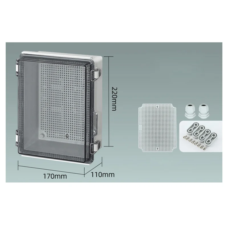 VELIF-ABS Outdoor Waterproof Juction Box Transparent Cover IP66 Electronic Instrument Case Power Distribution Enclosure