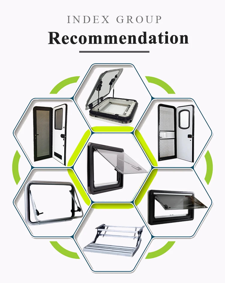 Rv and Motorhome Parts White Wholesale America Style Aluminum Alloy Rv Door with Door Stopper and Rubber Trim