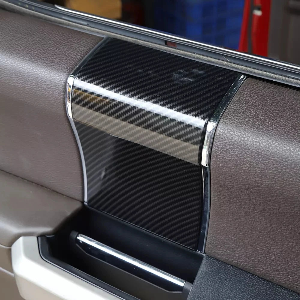 For Ford F150 Interior Door Handle Panel Trim Bezel Decora Cover 2015-2020 ABS Carbon Fiber Door Handle Guard Parts 4pcs/set
