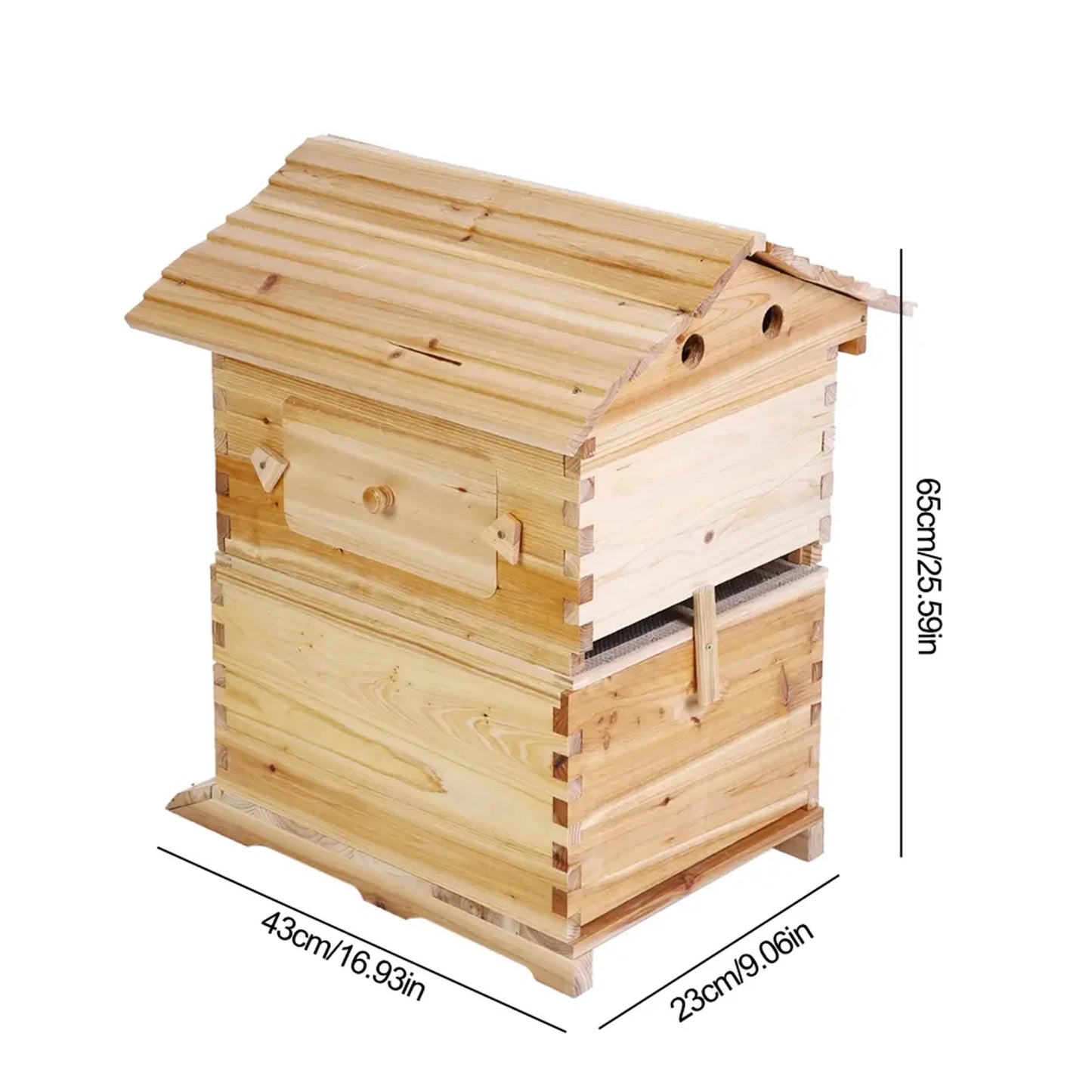 Automatic Wooden Bee Hive House with 7 Nest Wooden Bees Box Beekeeping Equipment Beekeeper Tool for Bee Hive Supply 66x43x26cm