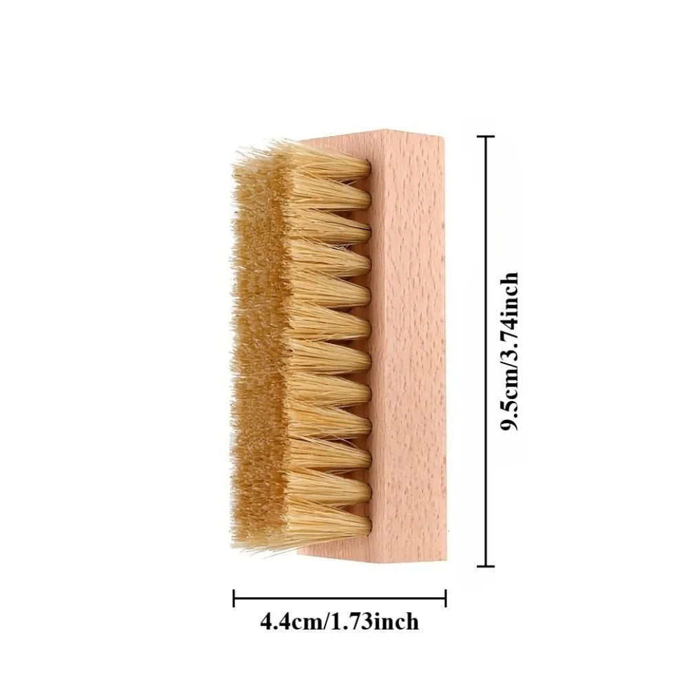 1pc Wooden Handle Shoe Cleaning Brush Horse Hair Wood Brush Leather Shoe Care and Cleaning Shoe Brushes