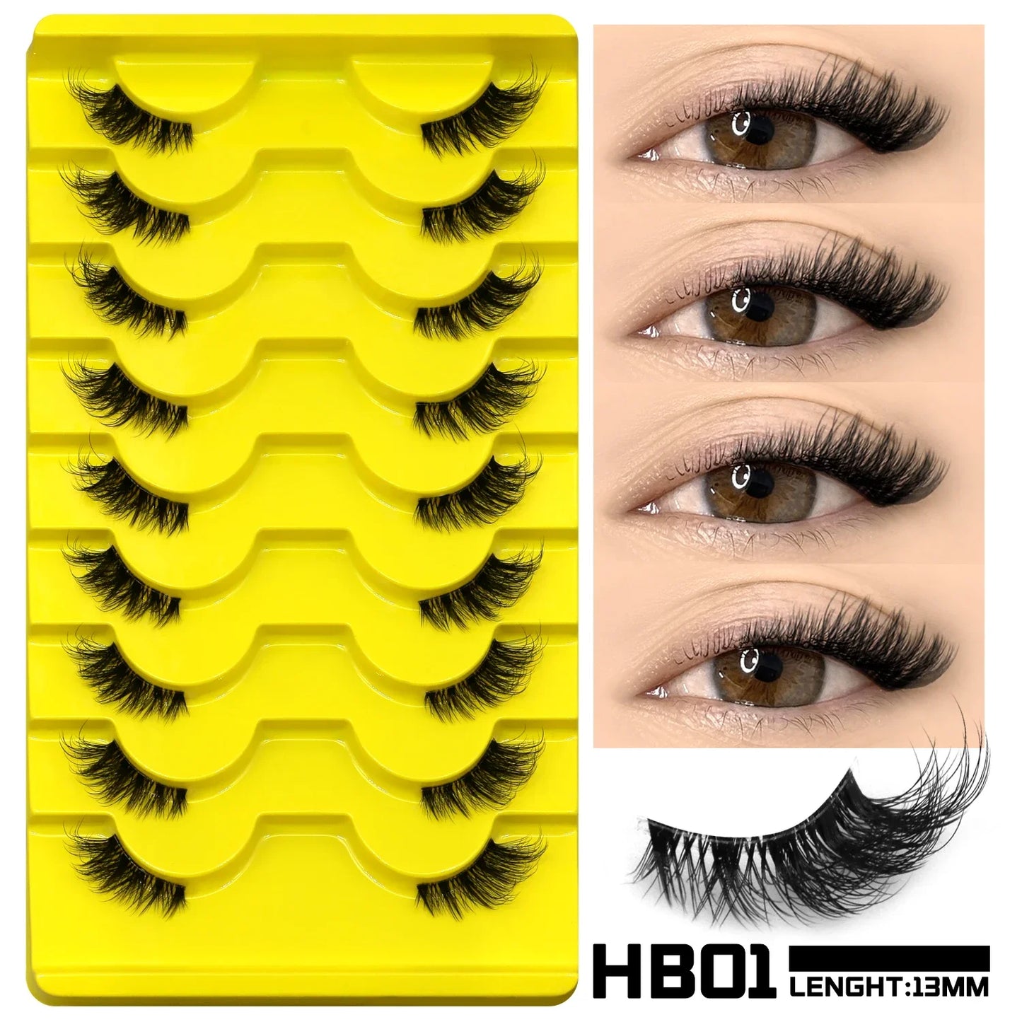 Veltrinay Half Lashes Natural Fake Lashes Wispy Cat Eye Lashes Clear Band Accent Short False Eyelashes Makeup
