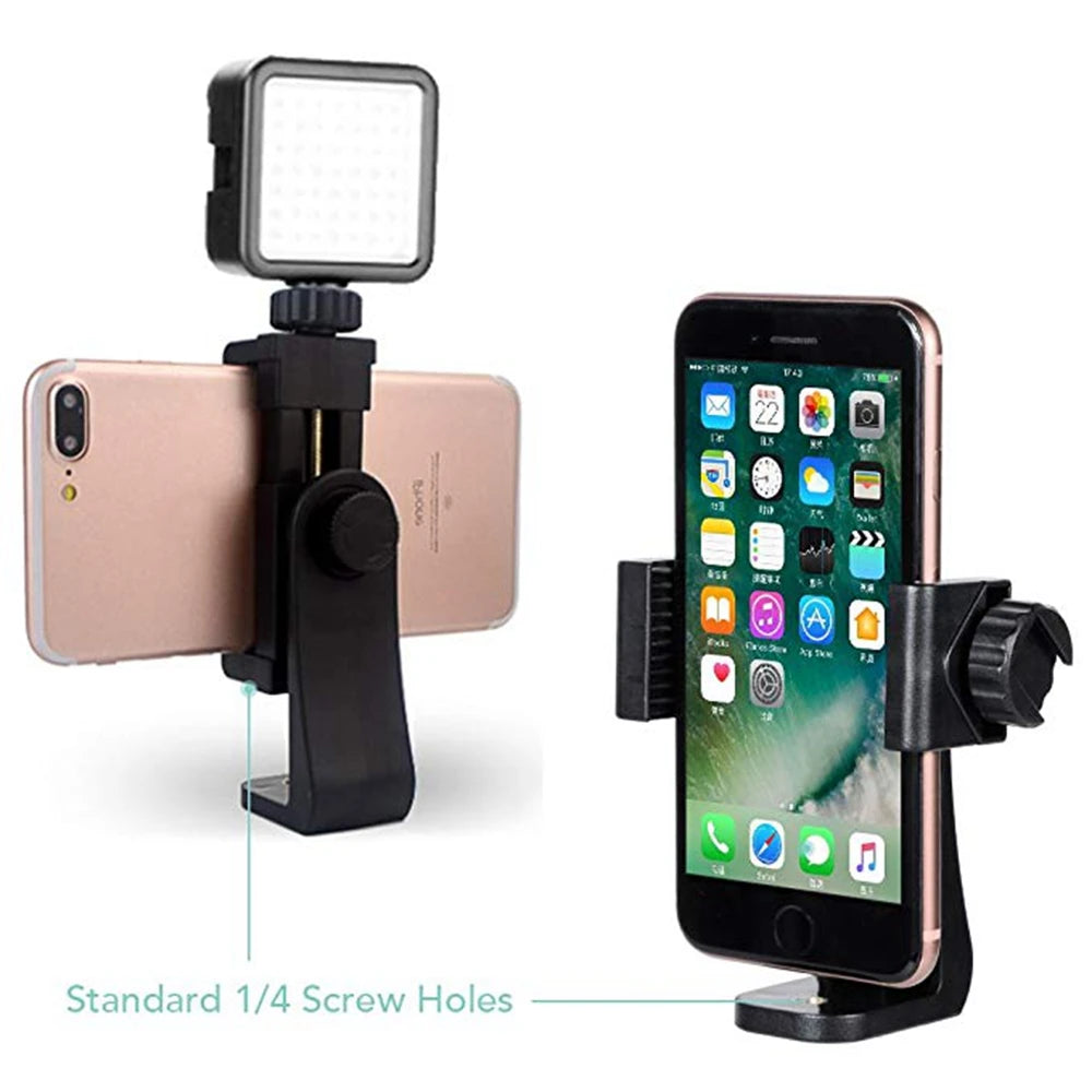 1/4 Universal Tripod Mount Adapter Adjustable Cell Phone Tripod Holder Clip Vertical 360 Rotation Tripod Accessories for iPhone