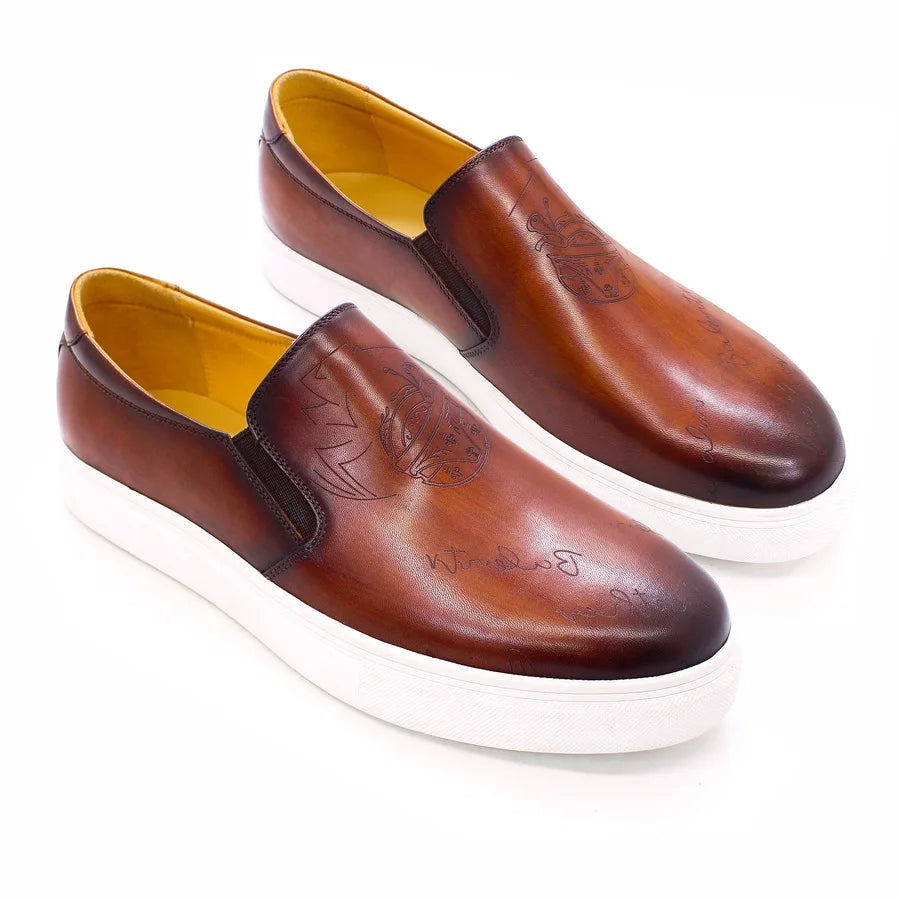 Genuine Leather Casual Men's Shoes High-grade Handmade Fashion Comfortable Leather Shoes Daily Dating Loafers Formal Party Shoes
