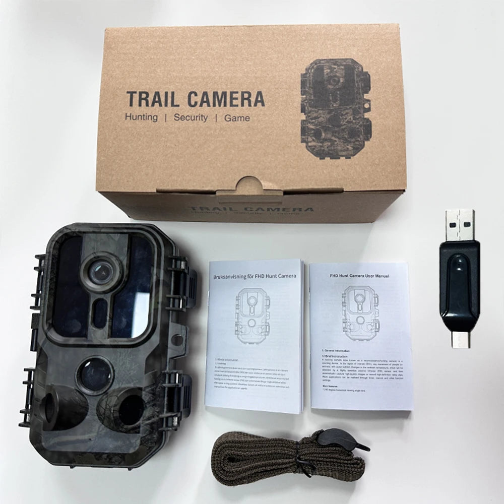Hunting Camera 16MP 1080P Night Vision Wildlife Camera For Outdoor Camping Security Night Vision Monitoring Hunting Trail Camera