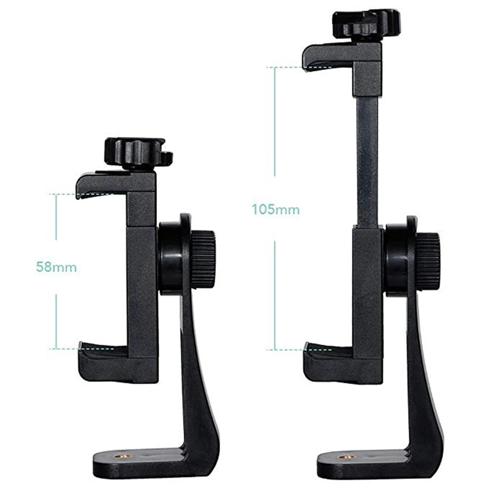 1/4 Universal Tripod Mount Adapter Adjustable Cell Phone Tripod Holder Clip Vertical 360 Rotation Tripod Accessories for iPhone