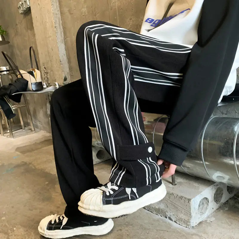 Autumn Winter Elegant Casual Pants for Men American Street Style Fashion Loose Fit Straight Leg Men Clothing