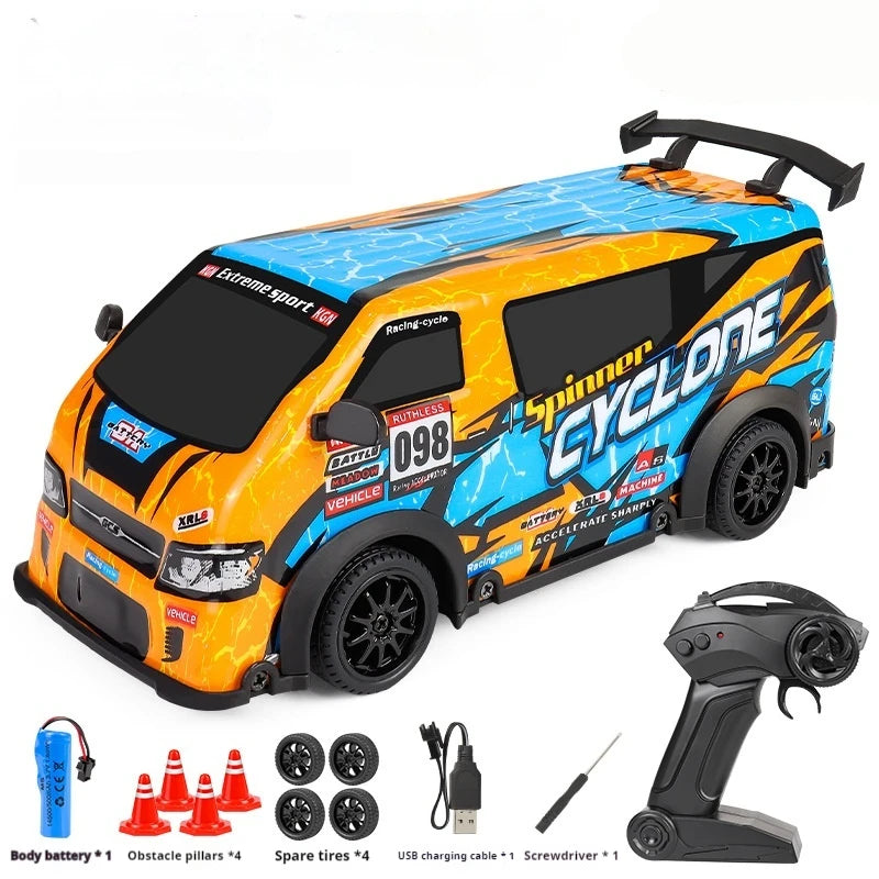 Rc Car 1:24 High-Speed Drift Minivan Cool Lighting Four-Wheel Drive Off-Road Competitive Model Electric Remote Control Car