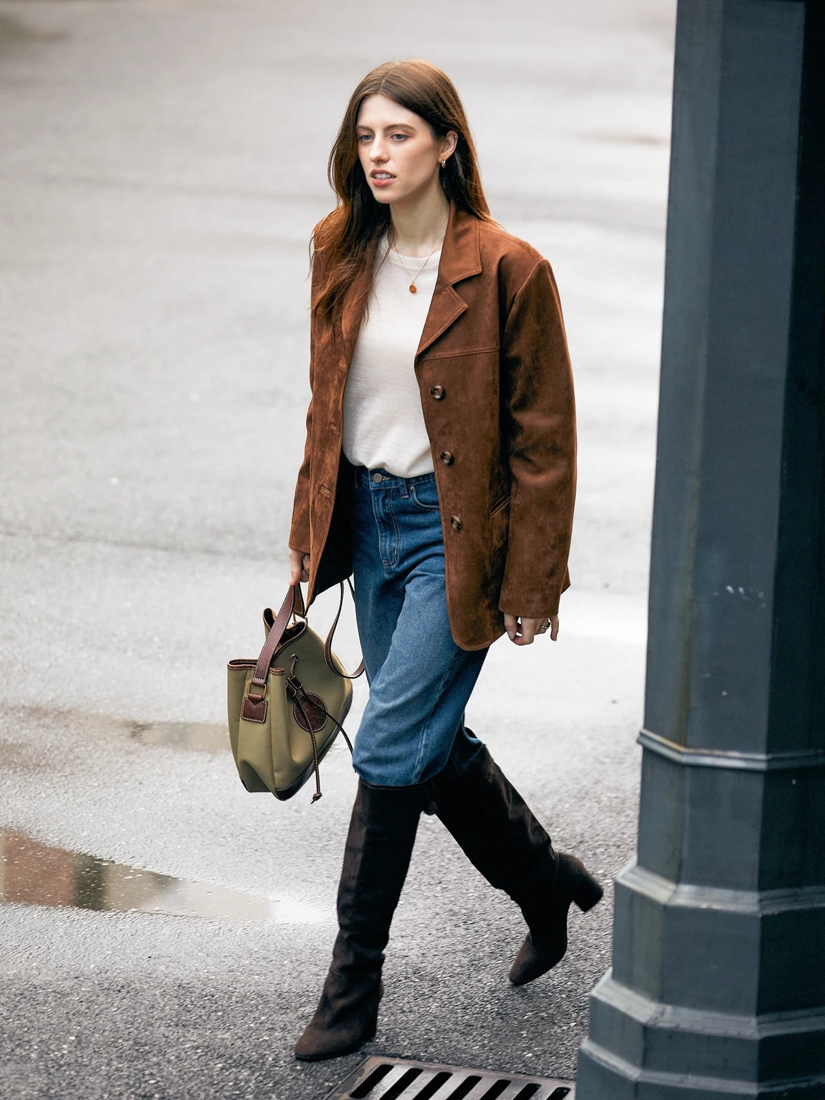 100% Lambskin Leather Jacket Women 2025 Fall Retro Brown/Coffee Imported Suede Kid Leather Blazer Coat Femme Casual Loose Jacket