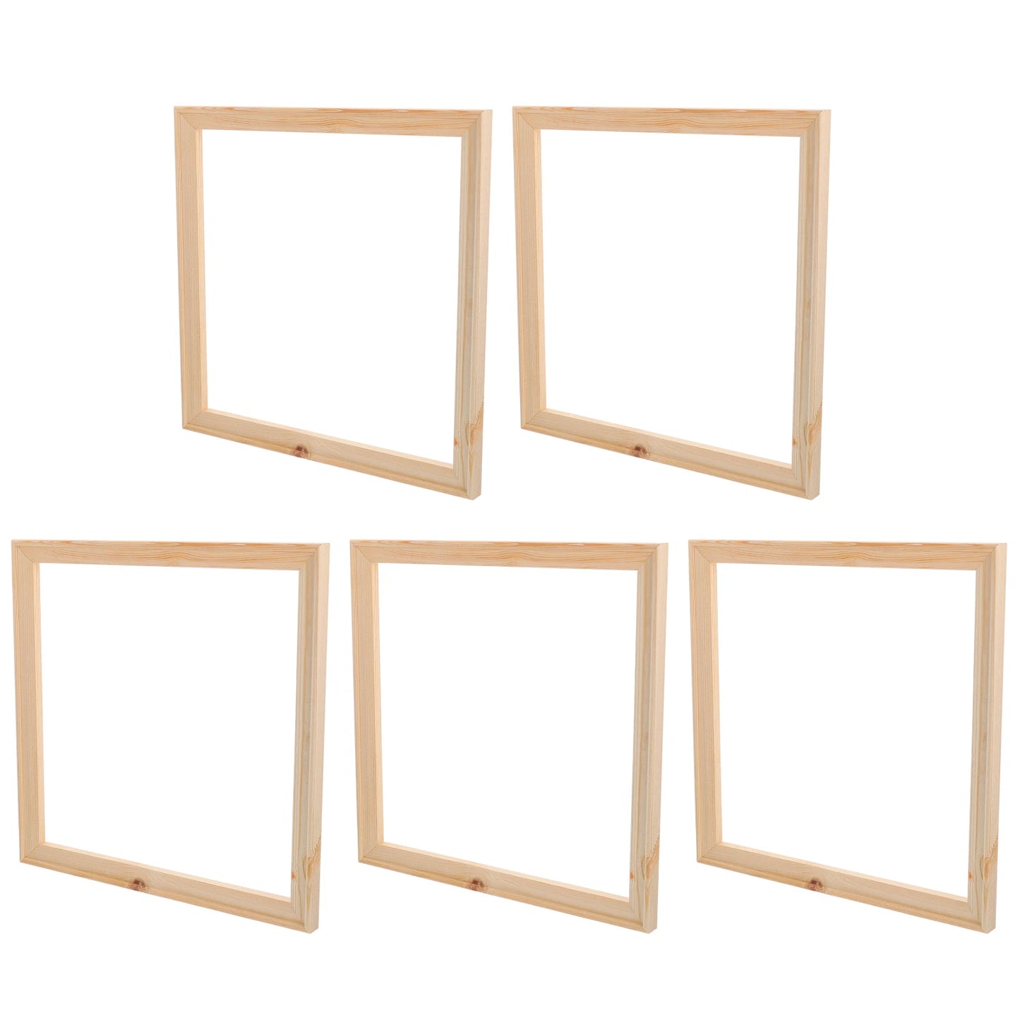 5Pcs 30X30CM Smooth Natural Pine Wood Empty Frames For Home Decor Diy Picture Frame Mounting Painting Wall Art Display Frame Set