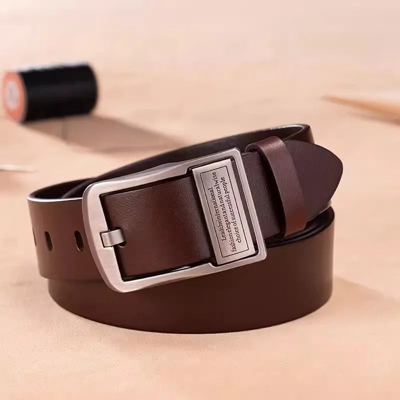 Men's genuine leather business belt - high quality genuine leather suitable for work gatherings formal occasions jeans belt
