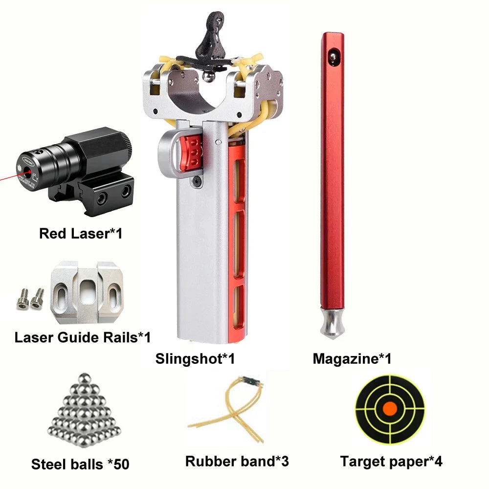 G5 Slingshot:two Automatic Slingshot Capable of Firing Multiple Rounds of All-Metal Beads in Rapid Succession Using a Rubber Ban