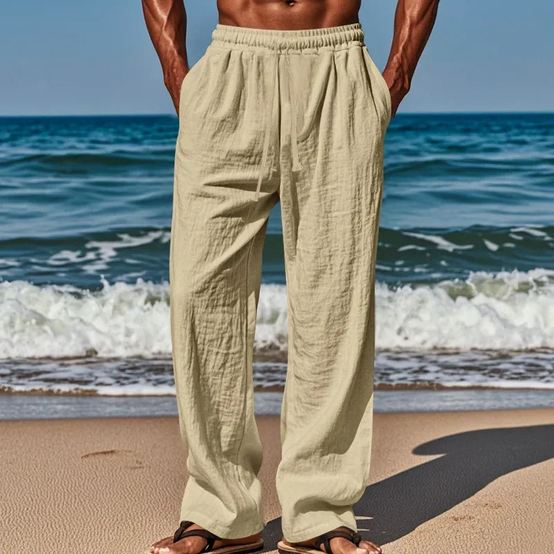 Men's Casual Pants Comfortable and Breathable Daily Wear with Fashionable Men Must Be Large Size Loose Elastic Waist Comfort