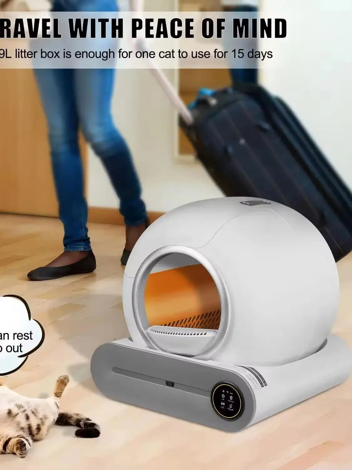 Self-Cleaning Smart Automatic Cat Litter Box Electric Pet Furniture Easy Clean Replace Maintenance Motor Accessories Plastic