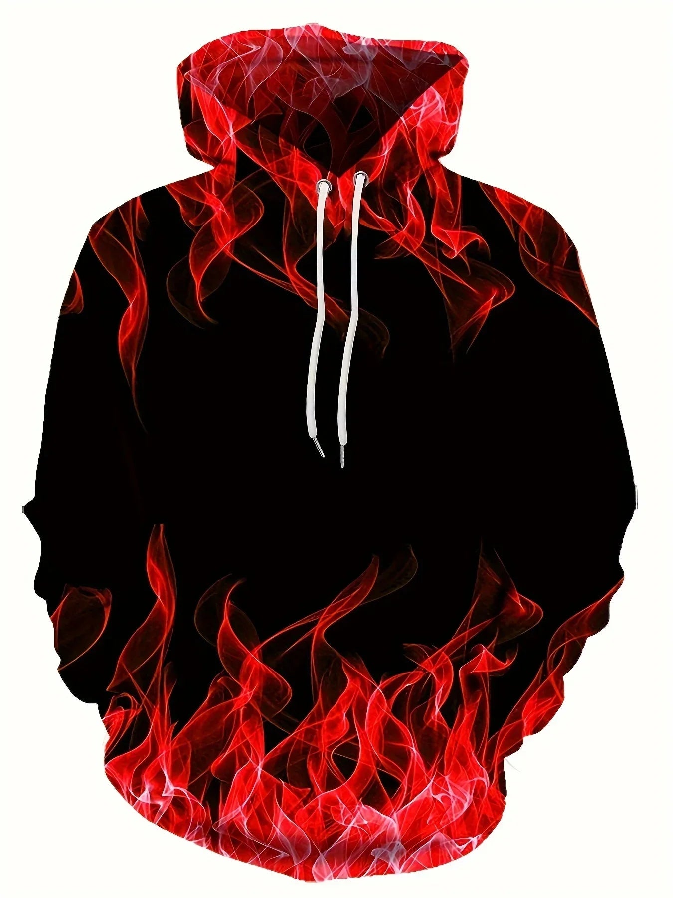 New Creative Flame 3D Print Hoodie Cool Hoodies For Man Spring Autumn Pullover Hooded Sweatshirt Oversized Harajuku Y2k Clothes