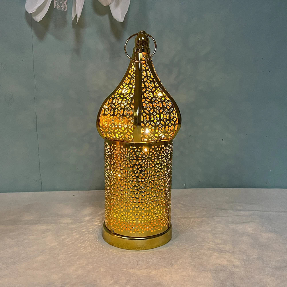 Home Décor Iron Ornaments Golden Hollow Light Ornaments Moroccan Ramadan Ron Lanter Table Decoration Widely Used Home Decoration