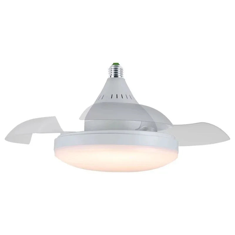 Ceiling Fan With Lighting And Remote Control, Hidden Retractable Blades, Quiet Fan Light, 3 Speeds And Dimmable,white