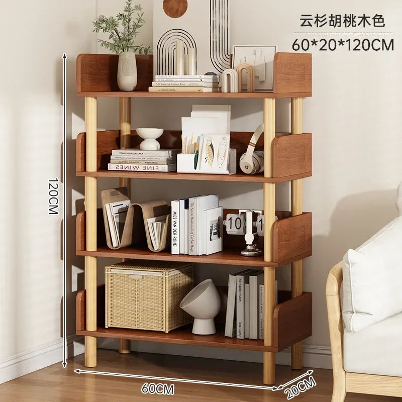 Modern Office Staggered 6-Shelf Luke Bookcase Storage Shelves Kids Bookshelf Bookcase Display Libreria Mobile Library Furniture