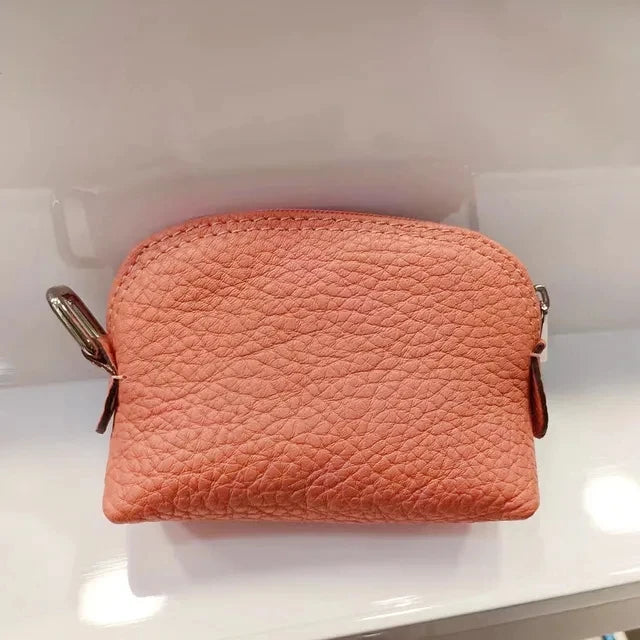 Genuine Leather Woman Coin Purse Luxury Fashion Custom Letter Pouch Mini Key Wallet Luxury Design Earphone Storage Cosmetic Bag