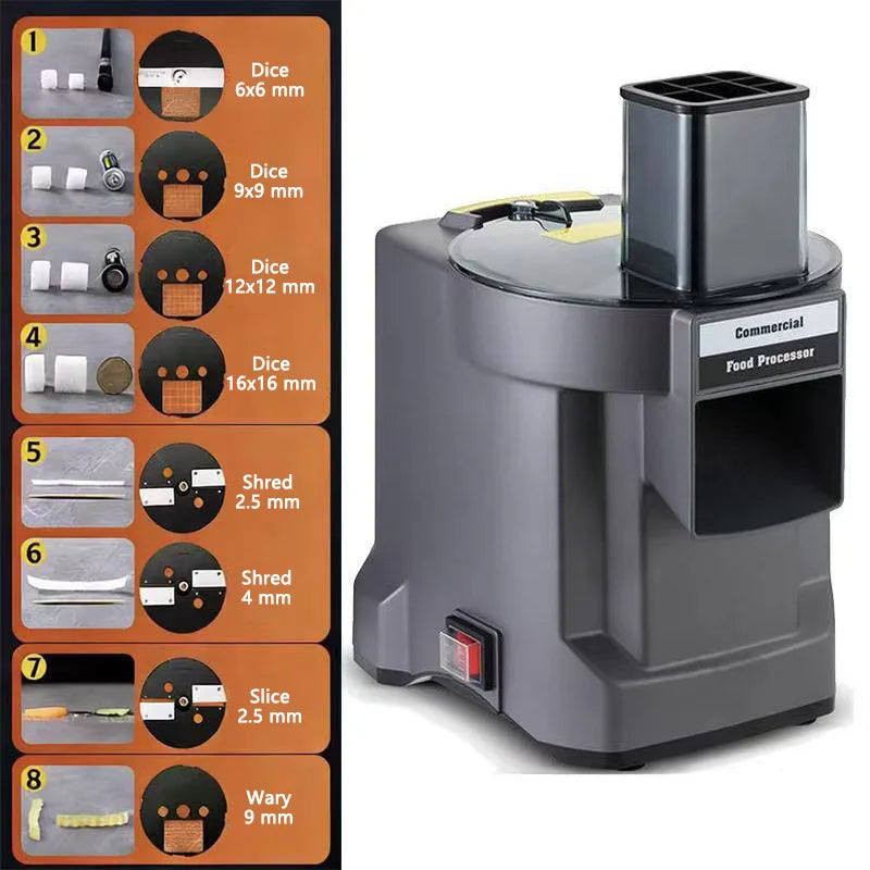 Vegetable Cutter Commercial High Power Family Party Multifunctional Automatic Dicing Slicing Shredding Chopp Vegetable