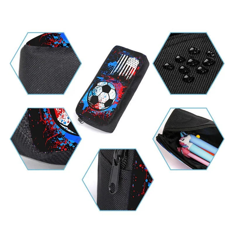 Hot Sale 3Pcs/Set Cartoon Casual Fashion Soccer School Bags For Boy/Girls Cartoon Book Bags Sets Backpacks School Gifts