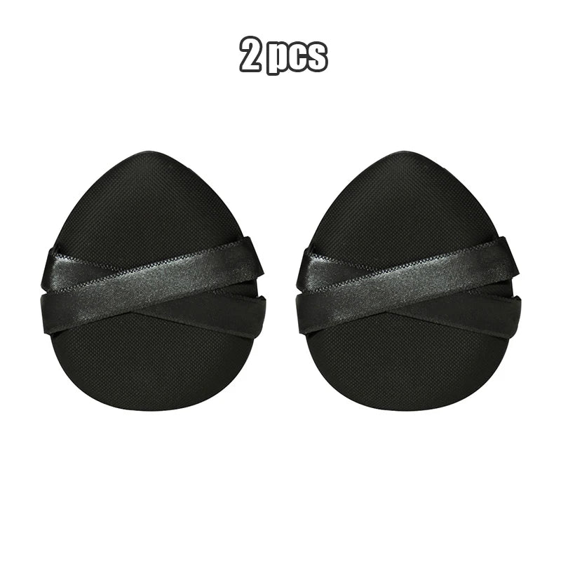 1/2PCS Black Leather Air Cushion Sponge Powder Puff Dry Wet Dual-use Beauty Cosmetic Foundation Powder Puff Makeup Sponge Tools