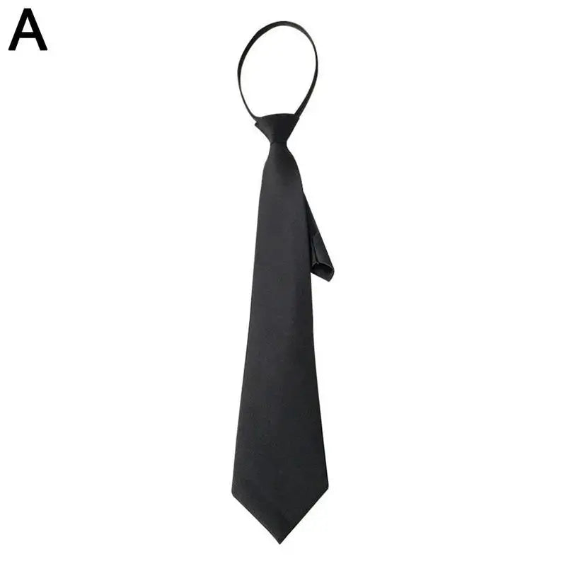 Ties Preppy Style Men Women Black Necktie Retro Solid Silky Narrow Neck Tie Slim Smooth Wedding Graduation Decoration