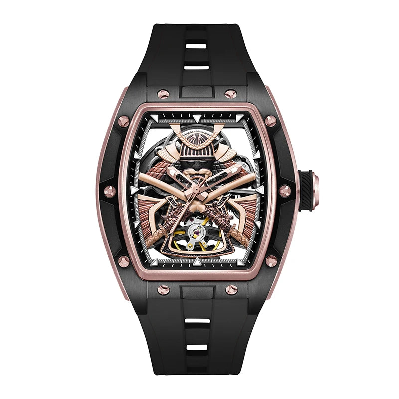 Automatic Movement Mechanical Watches for Men Fashion Black-warrior Hollow High Quality Waterproof Mens Watch Reloj Hombre