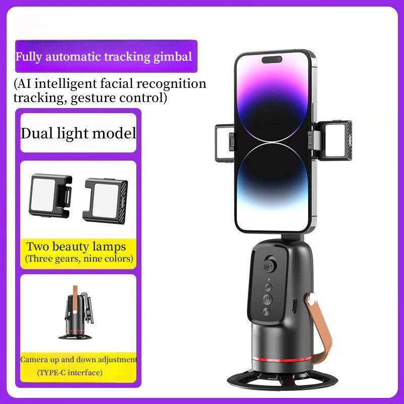 Smart Phone Gimbal - 360° Rotation, Auto Tracking, Stabilize Shots for Phone, Perfect for Vlogging & Live Streaming, Easy To Use