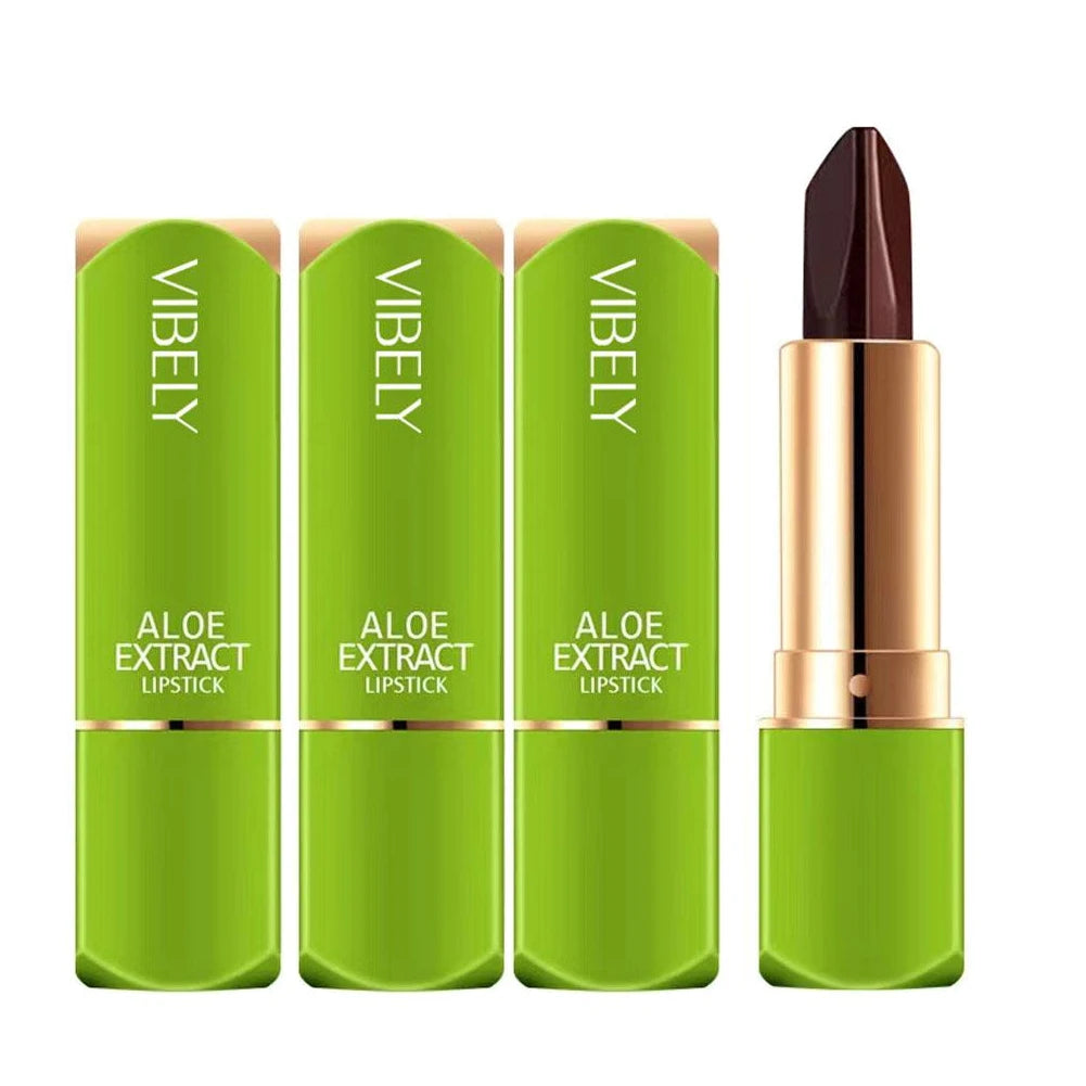 Aloe Vera Lip Balm Stick 3 Color Long Lasting Nourishing Lipstick, Temperature Changing Color Lip Gloss for Daily Makeup