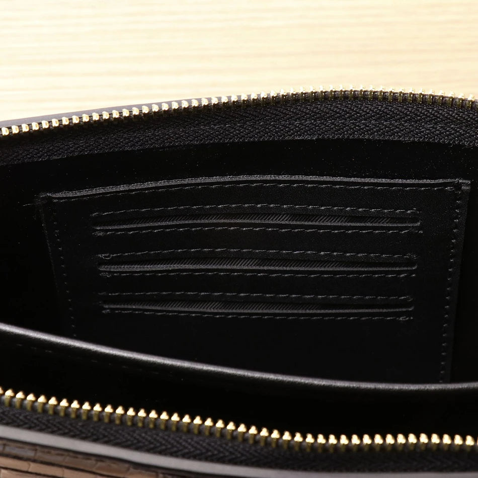 Genuine leather leather Alligator bone design men long purse large-capacity hand bag handbag mobile phone bag Men's wallet