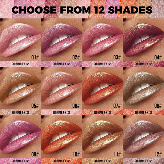 1pc Sparkling Pearlescent Lipstick, Long-Lasting, Shimmering Glitter Finish, Ideal for Music Festivals & All Skin Types
