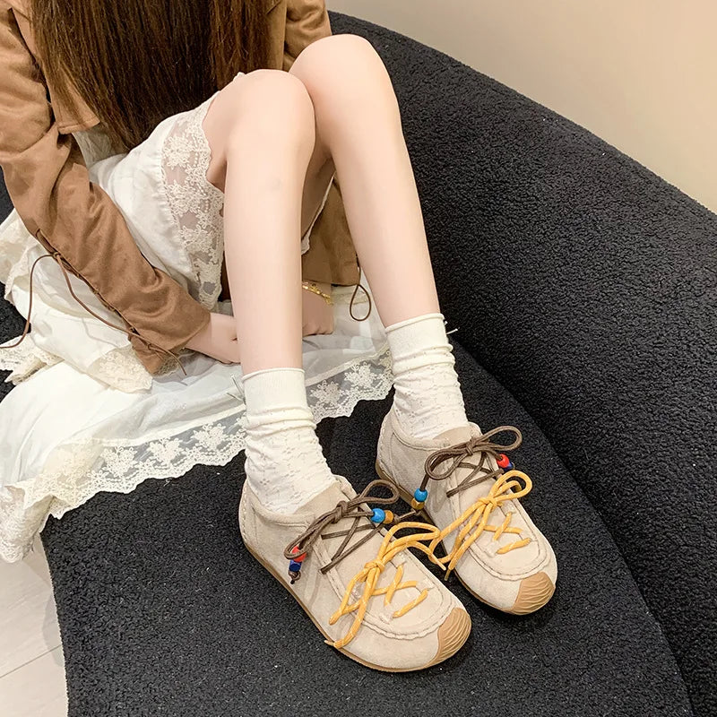 #1 2025 Trending: Women's Suede Flats | Chic & Comfy Training Sneakers | Vintage Versatile Spring/Autumn Shoes