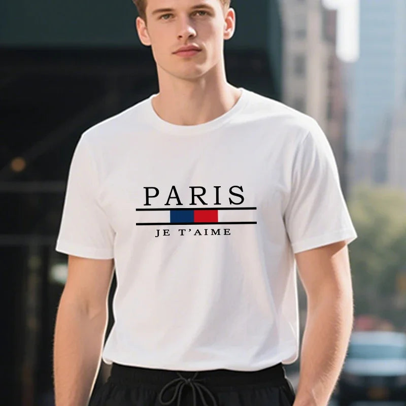 100% Cotton Mens T-shirt Daily Casual Jogging Short Sleeve Hot Sales Printing Tees Sport Simple Versatile Summer Comfort T-shirt